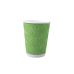 07282 Бумажный зеленый стакан гофрированный, 350 мл, 30 шт/уп