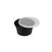 08021 Круглая черная суповая ёмкость с крышкой для СВЧ, полипропилен, 360 мл, 50 шт/уп