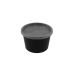 08022 Круглая черная суповая ёмкость с крышкой для СВЧ, полипропилен, 480 мл, 50 шт/уп