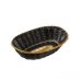 Хлібниця овальна 24х17 см, Winco чорна з золотим обідком плетена соломка, PWBK-9V