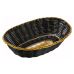 Хлебница овальная 24х17 см, Winco черная с золотым ободком плетеная соломка, PWBK-9V