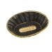 Хлебница овальная 24х17 см, Winco черная с золотым ободком плетеная соломка, PWBK-9V