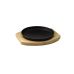 VEGA 20883 Сковорода чугунная круглая на деревянной подставке 20 см