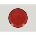 Тарілка плоска 24 см, RAK Porcelain, Lea червона з чорним обідком, LENNPR24RD