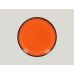 Тарелка плоская 24 см, Rak Porcelain, Lea оранжевая с черным ободком, LENNPR24OR