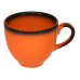 Чашка для кави 200 мл, RAK Porcelain, Lea помаранчева з чорним обідком, LECLCU20OR