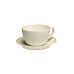 Фарфоровая чашка чайная Porland 320 мл с блюдцем 160 мм в наборе, бежевые, 33678