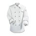 Happy Chef 99600 Білий кухарський кітель з чорною окантовкою, бавовна, розмір М, 1 шт