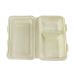 Amelon 000221 Прямокутний білий Еко ланч-бокс 2 секційний, кукурудзяний крохмаль, 260х150х45 мм, 100 шт/уп
